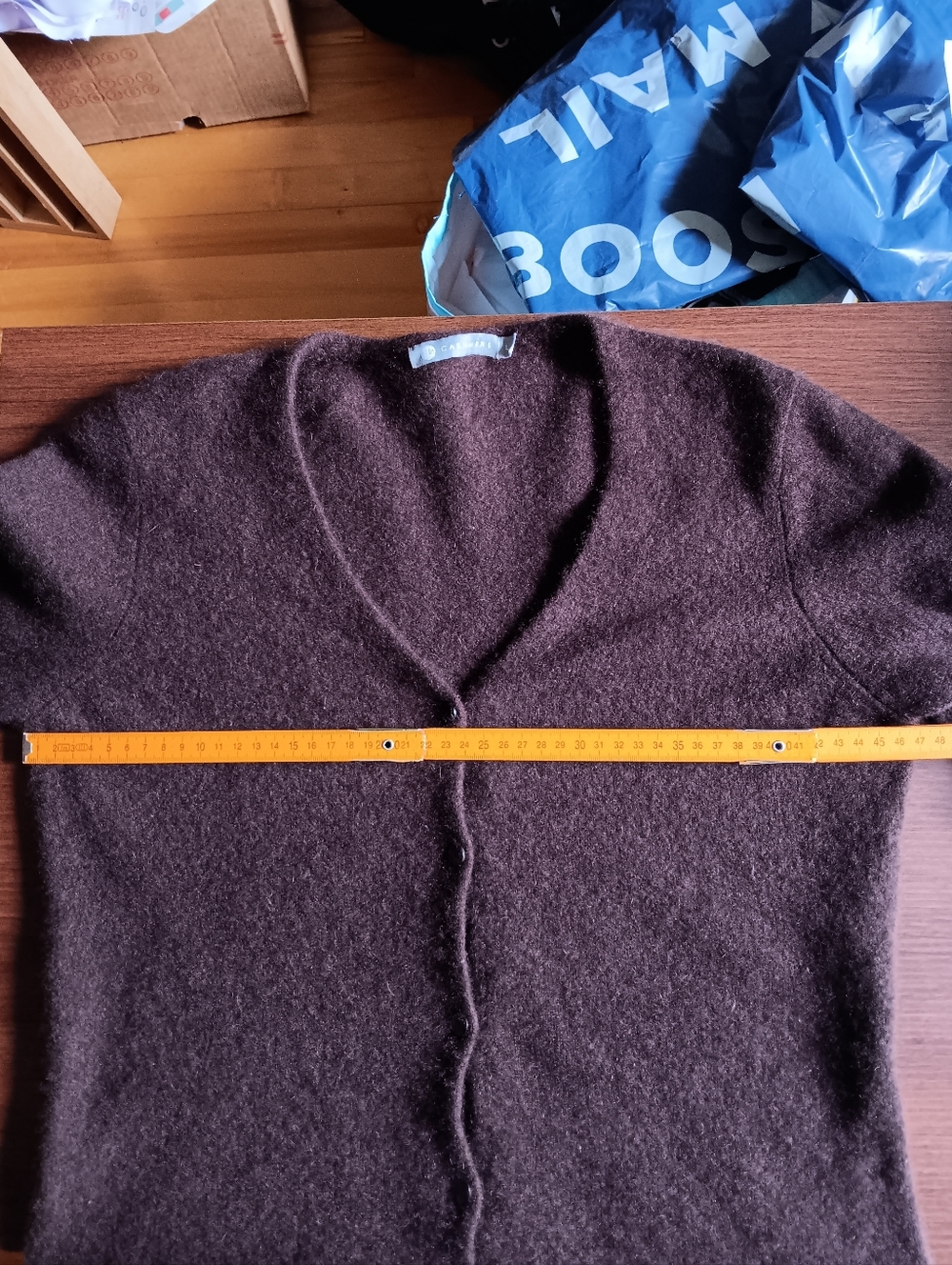 Soft Cashmere Brown Women's Cardigan - Picture 6 of 9